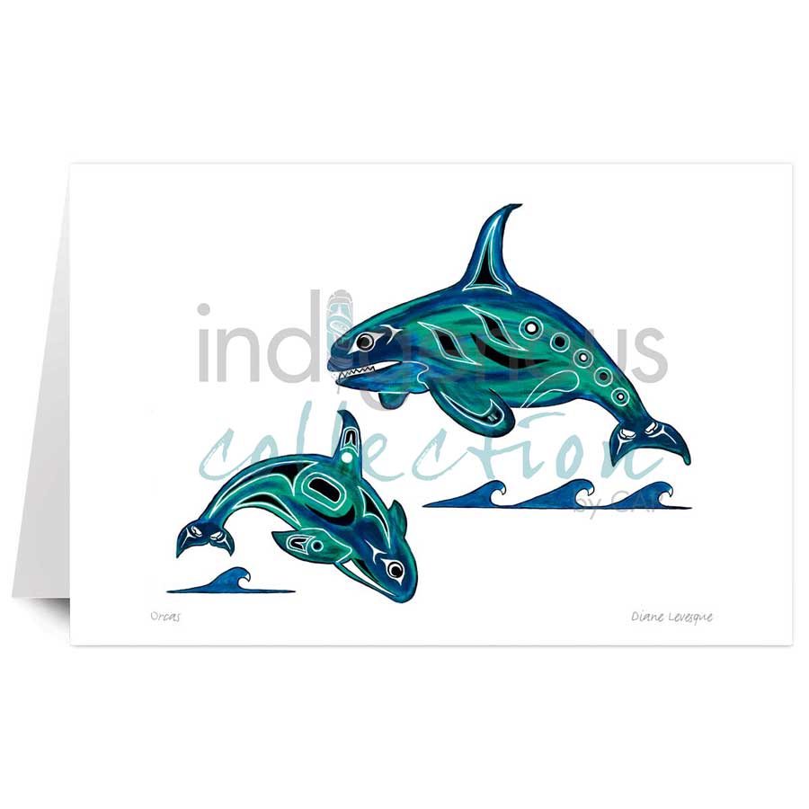 Orcas by artist Diane Levesque
