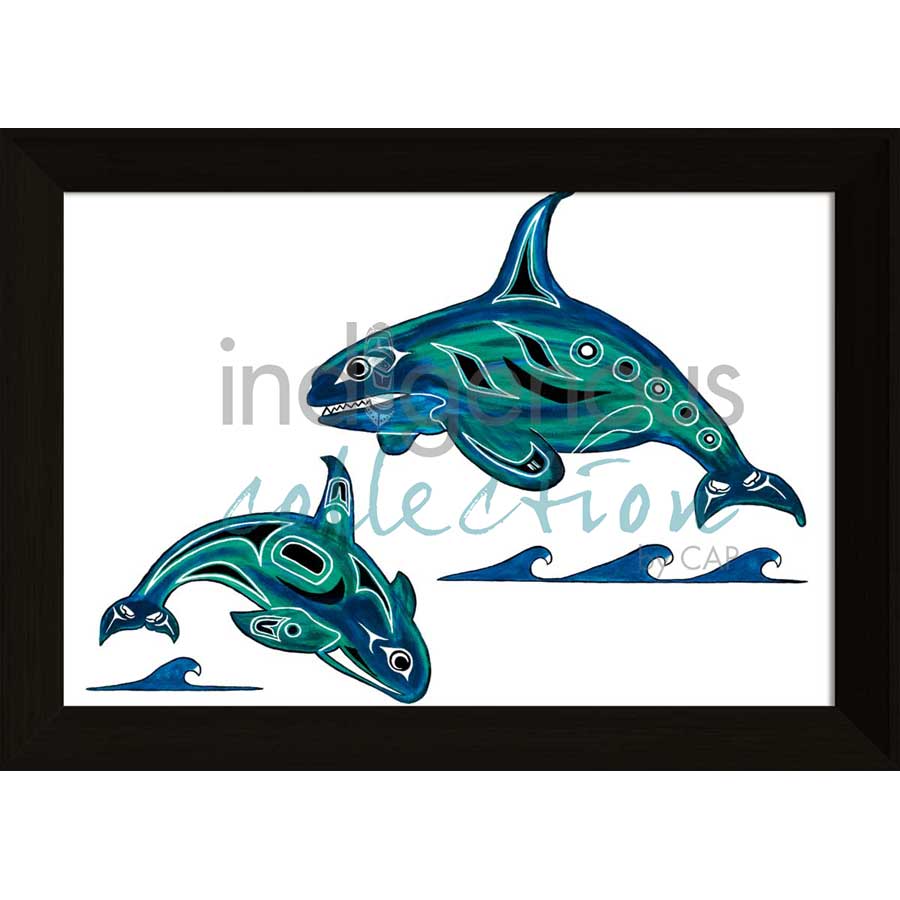 Orcas by artist Diane Levesque - Kwakwaka'wakw. Indigenous Collection