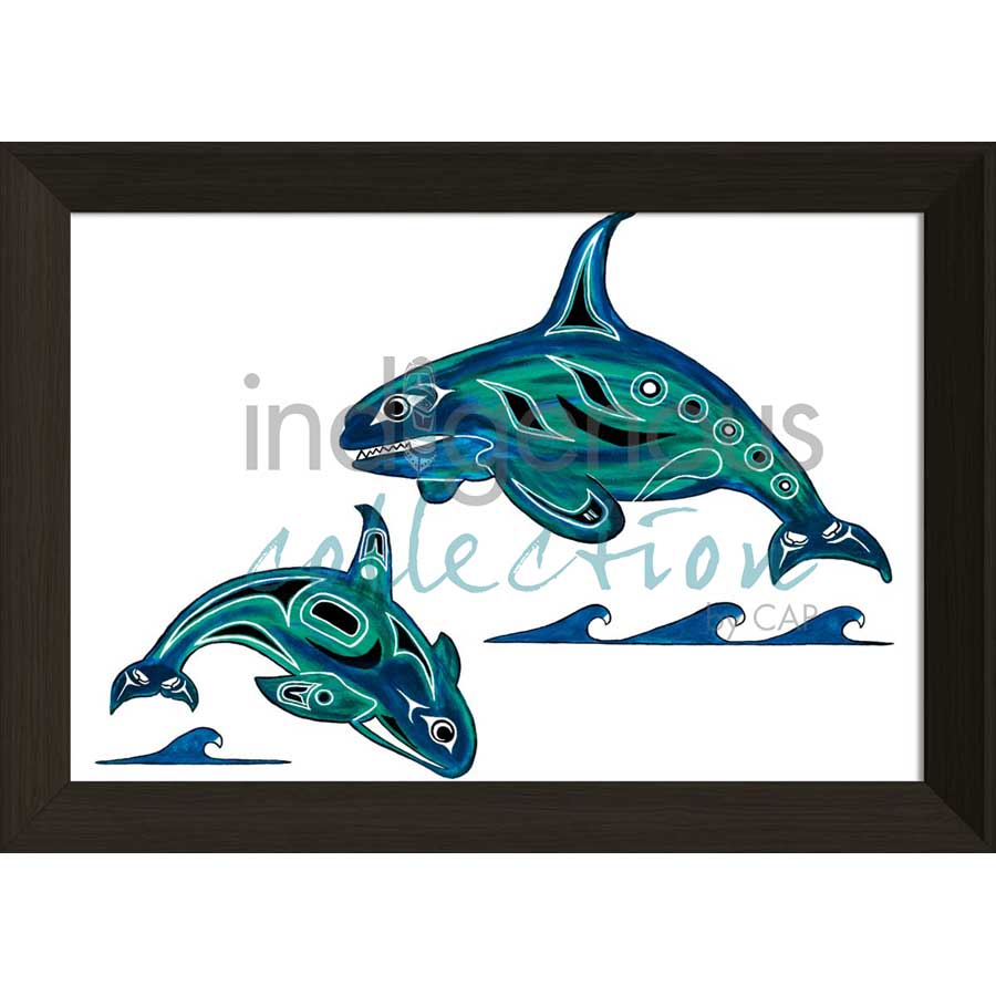 Orcas by artist Diane Levesque - Kwakwaka'wakw. Indigenous Collection