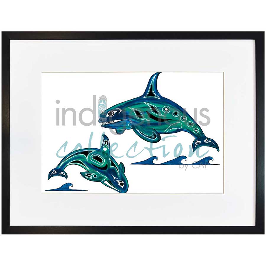 Orcas by artist Diane Levesque - Kwakwaka'wakw. Indigenous Collection
