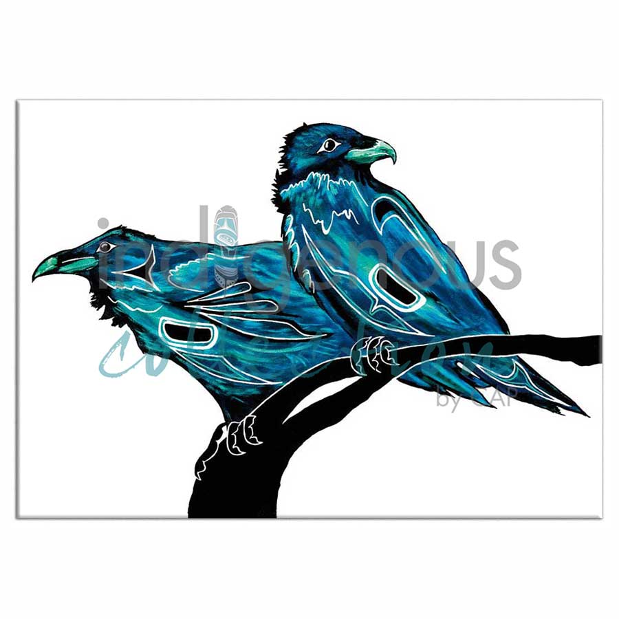 Two Ravens Magnets by artist Diane Levesque