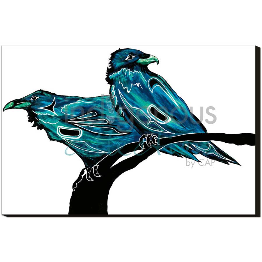 Two Ravens by artist Diane Levesque - Kwakwaka'wakw. Indigenous Collection