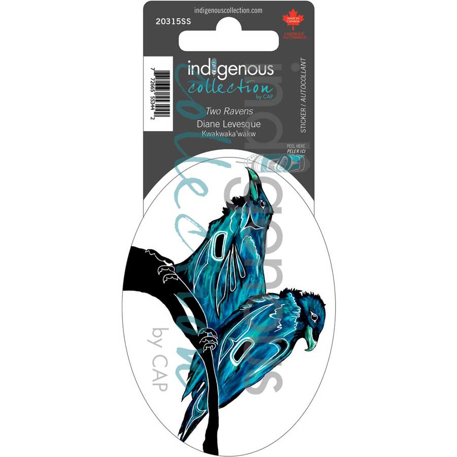 Two Ravens Sticker by artist Diane Levesque