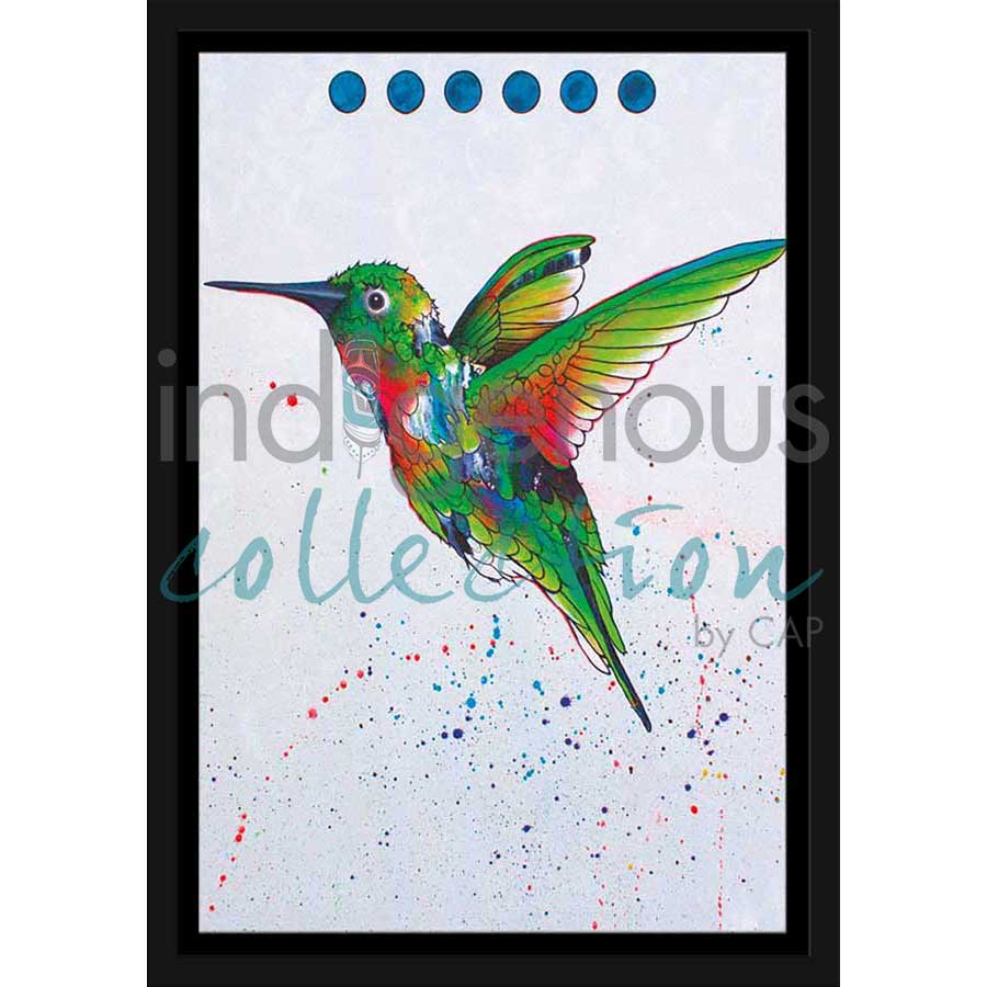 Hummingbird by artist Micqaela Jones - Te-Moak. Indigenous Collection