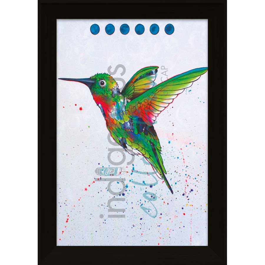 Hummingbird by artist Micqaela Jones - Te-Moak. Indigenous Collection