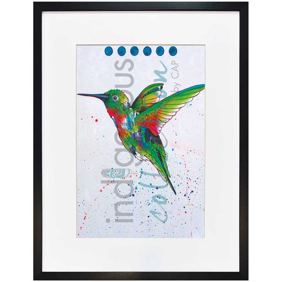 Hummingbird by artist Micqaela Jones - Te-Moak. Indigenous Collection