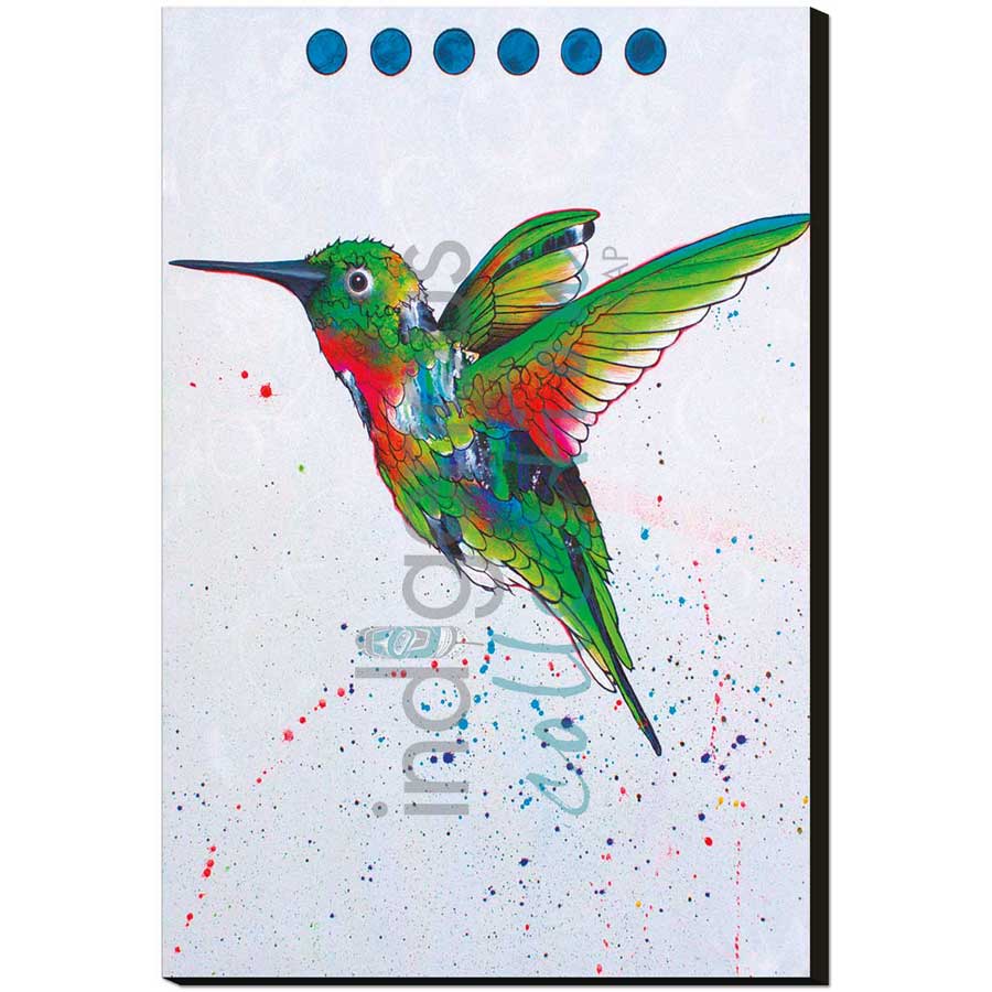 Hummingbird by artist Micqaela Jones - Te-Moak. Indigenous Collection
