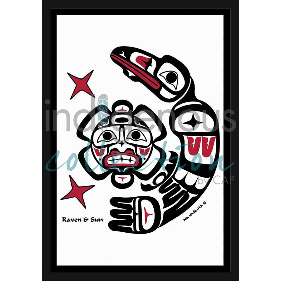 Raven & Sun by artist Na Na Quish - Nuu-chah-nulth . Indigenous Collection