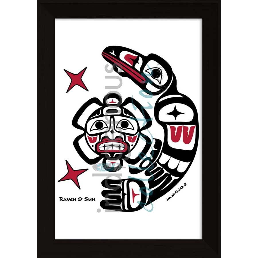 Raven & Sun by artist Na Na Quish - Nuu-chah-nulth . Indigenous Collection