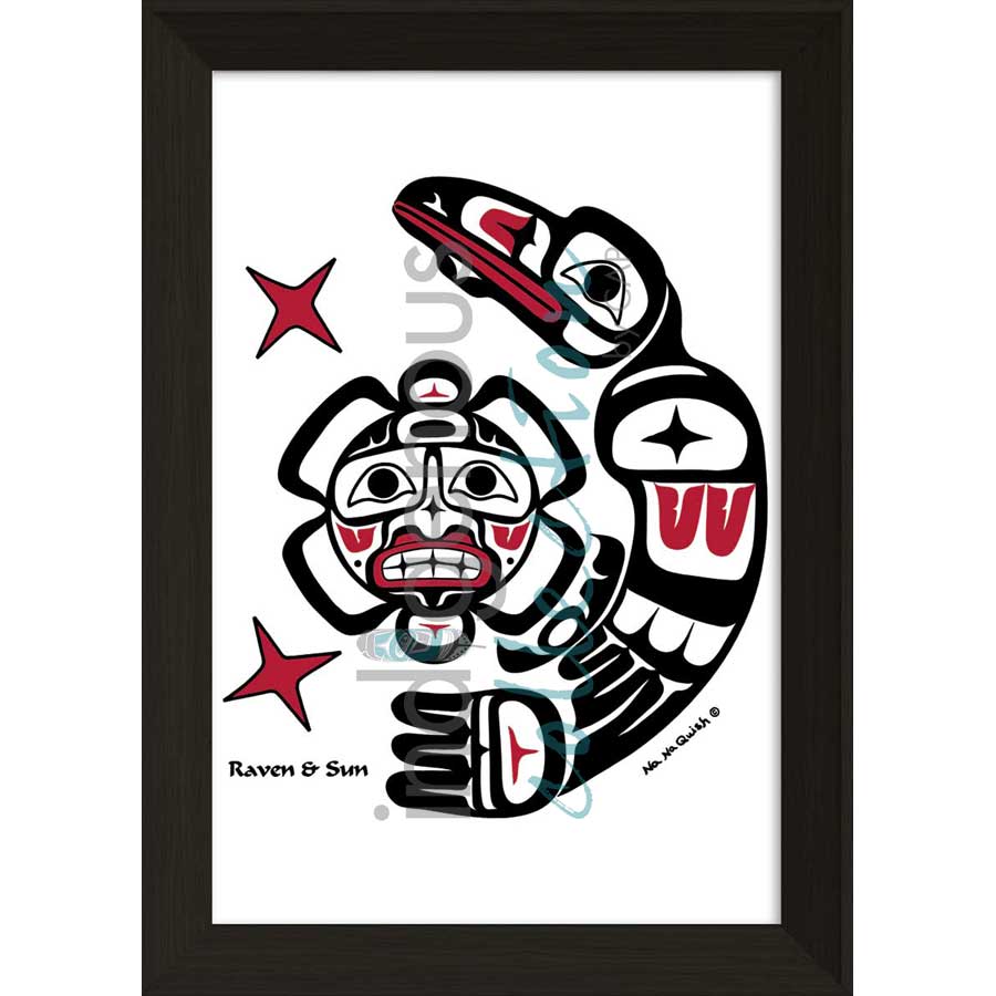 Raven & Sun by artist Na Na Quish - Nuu-chah-nulth . Indigenous Collection