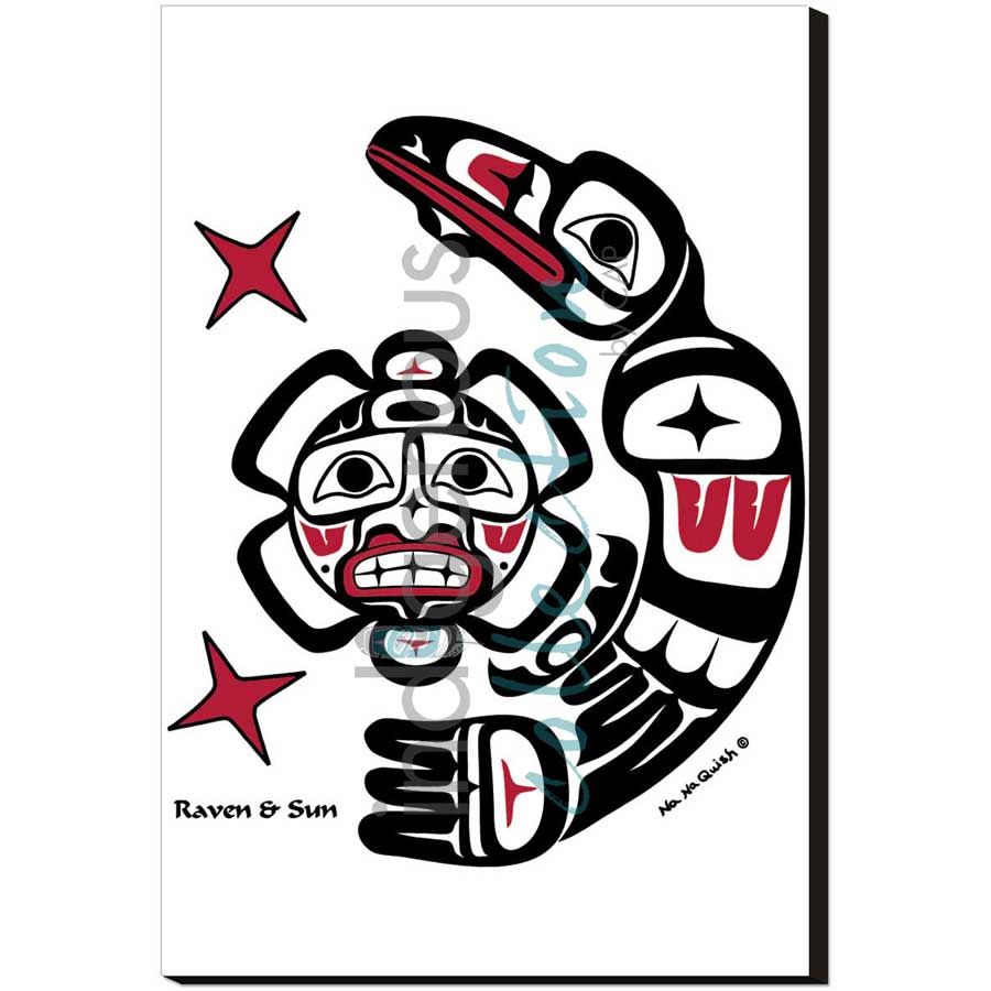 Raven & Sun by artist Na Na Quish - Nuu-chah-nulth . Indigenous Collection