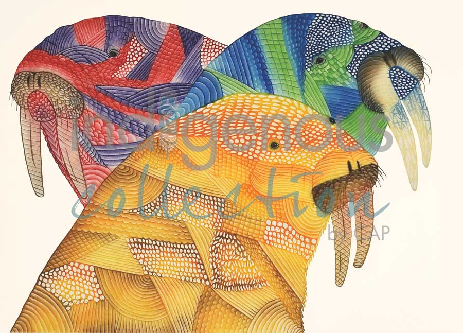 Adorned Walruses by artist Pauojoungie Saggiak