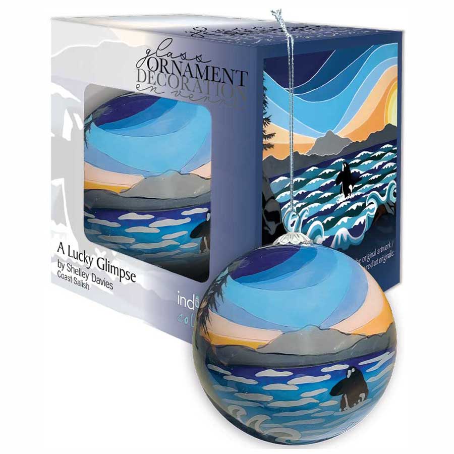 A Lucky Glimpse Glass Christmas Ornament by artistShelley Davies