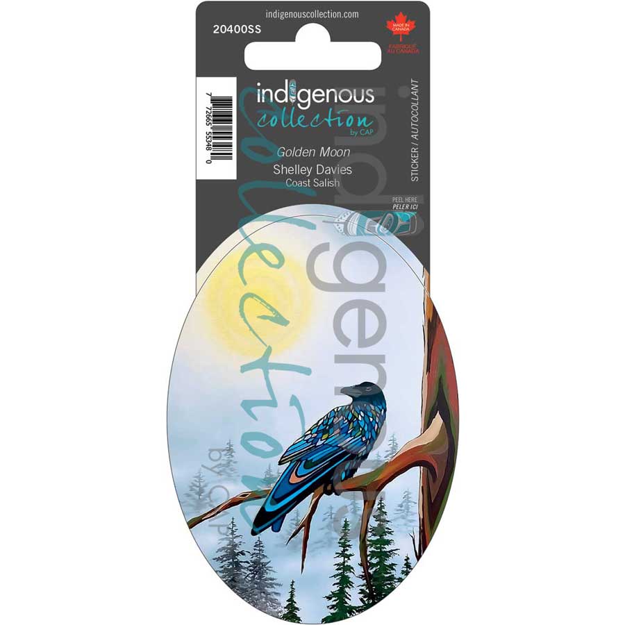 Golden Moon Sticker by artist Shelley Davies