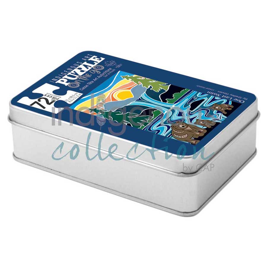 One Last Swim Puzzle - On The Go - 72 Pcs by artist Shelley Davies. Indigenous Collection.