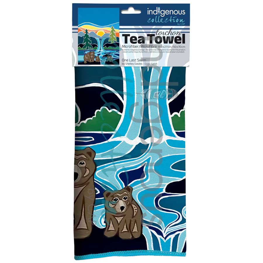 One Last Swim Tea Towel by artist Shelley Davies