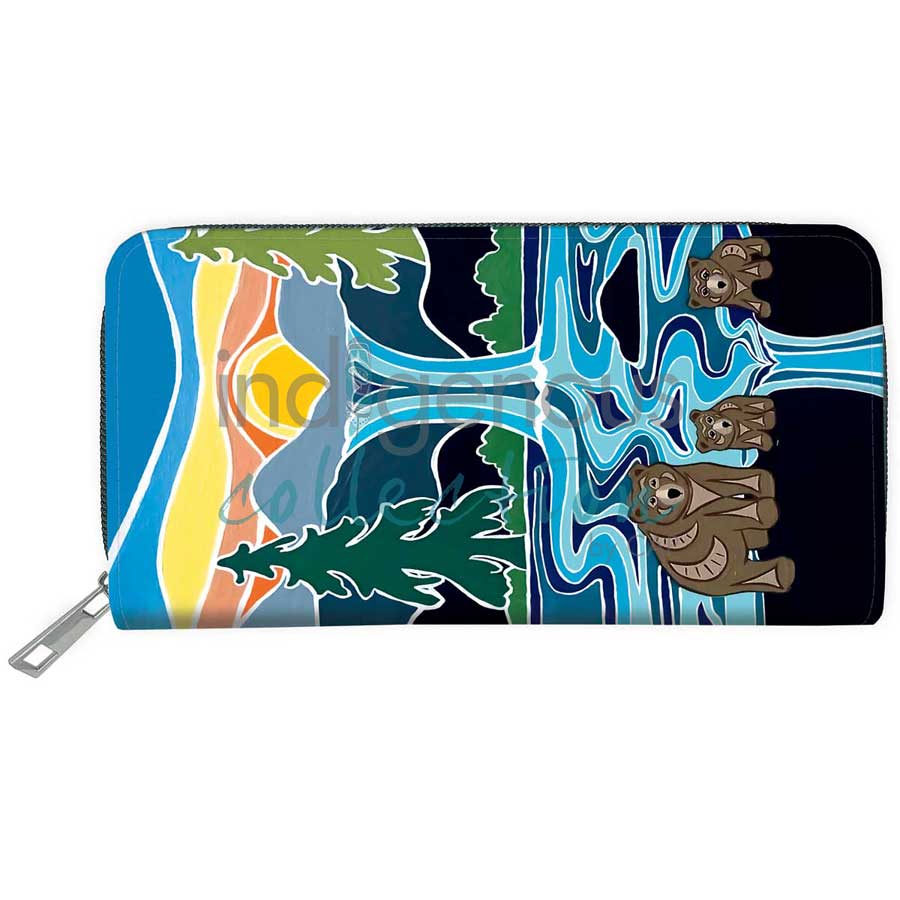 One Last Swim Embossed Wallet by artist Shelley Davies. Indigenous Collection.
