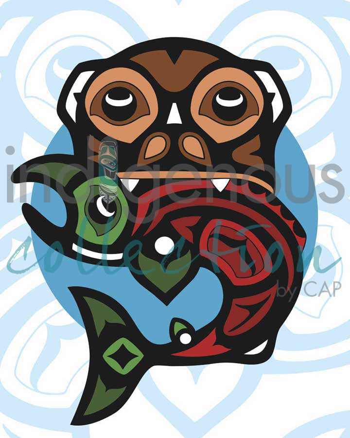 Otter and Salmon by artist Chantelle Trainor-Matties