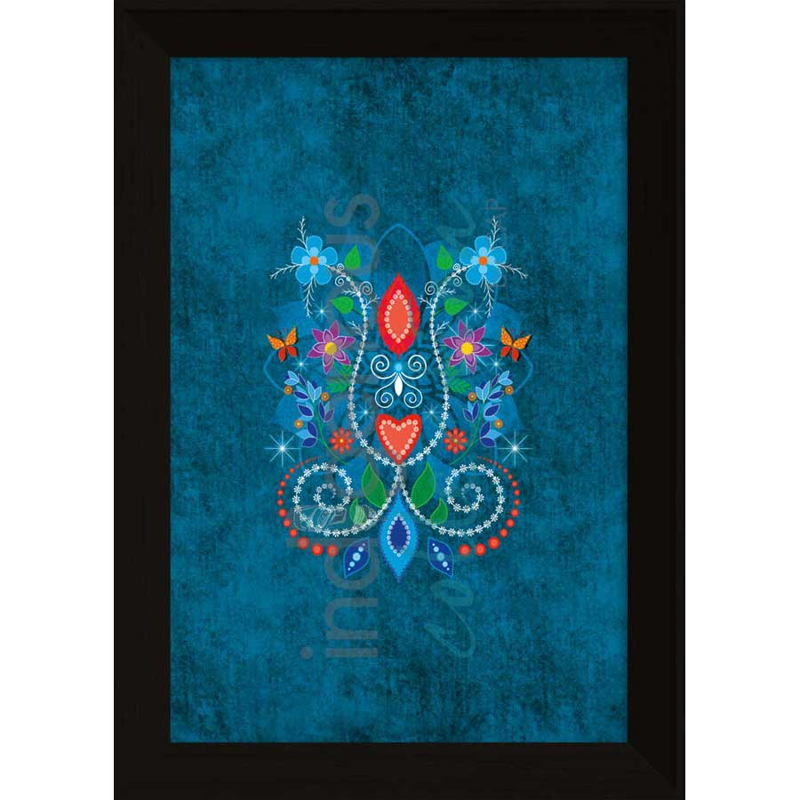 Floral Scroll by artist Tracey Metallic - Mi'gmaq. Indigenous Collection