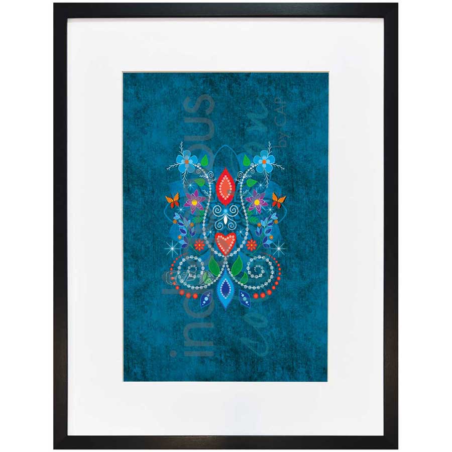 Floral Scroll by artist Tracey Metallic - Mi'gmaq. Indigenous Collection