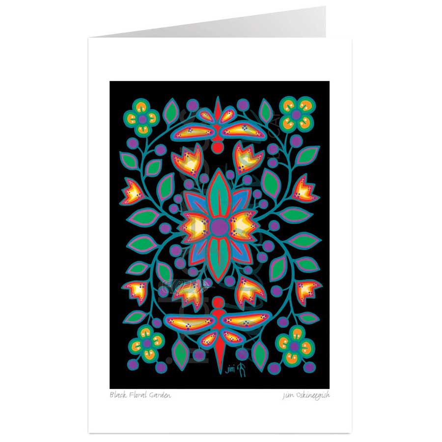 Black Floral Garden by artist Jim Oskineegish
