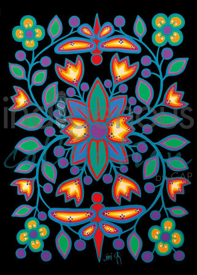 Black Floral Garden by artist Jim Oskineegish