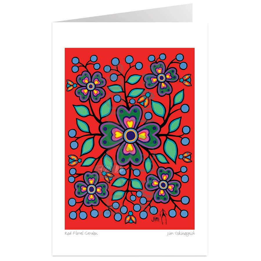 Red Floral Garden by artist Jim Oskineegish