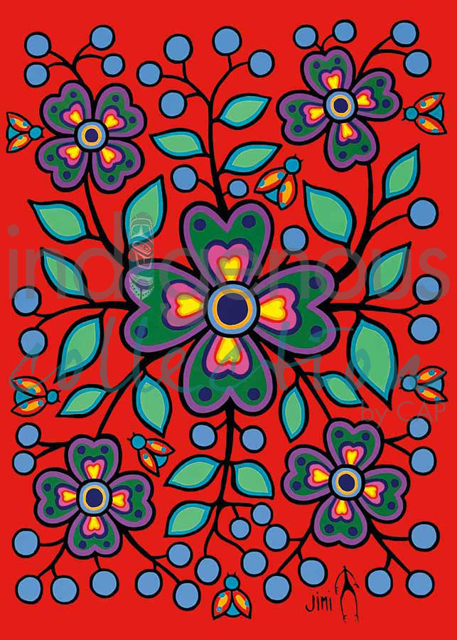 Red Floral Garden by artist Jim Oskineegish