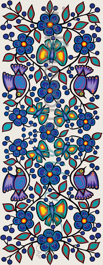 White Floral Garden Eco Scarf by artist Jim Oskineegish