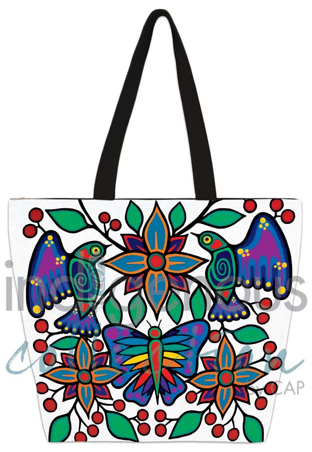 Yellow Floral Garden Tote Bag by artist Jim Oskineegish