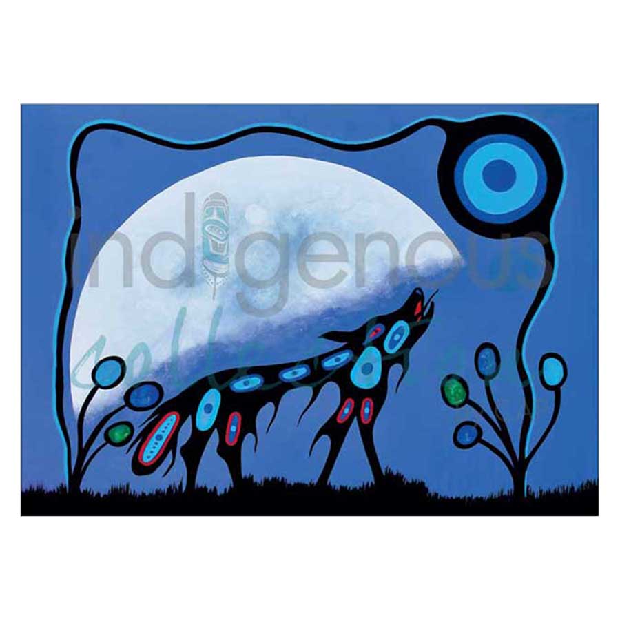 Wolf and Moon Canvas Prints