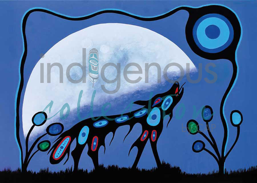 Wolf and Moon by artist Frank Polson