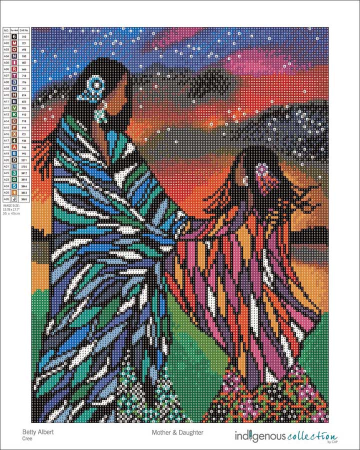 Mother & Daughter Diamond Art Kit by artist Betty Albert. Indigenous Collection.