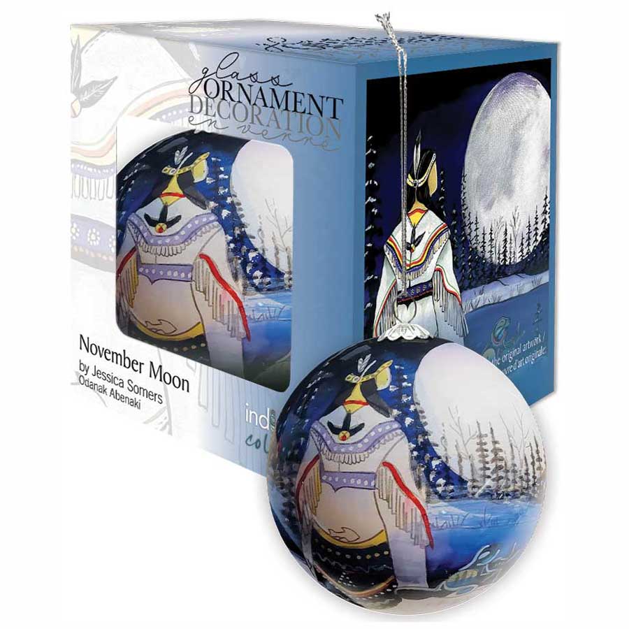November Moon Glass Christmas Ornament by artistJessica Somers