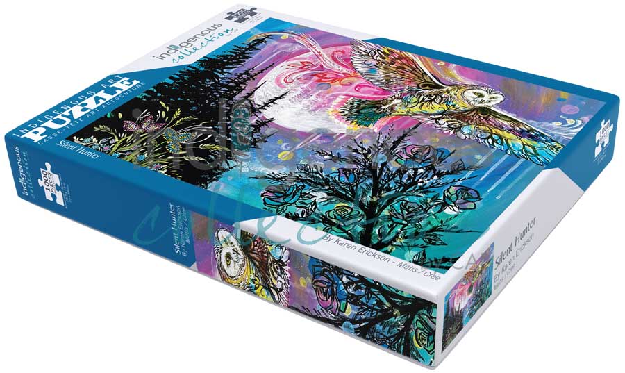 Silent Hunter Puzzle - 1000 Pcs by artist Karen Erickson. Indigenous Collection.