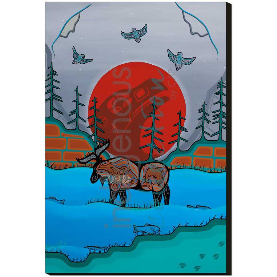 Spawning Moose by artist Shianne Gould - Mi'kmaq. Indigenous Collection