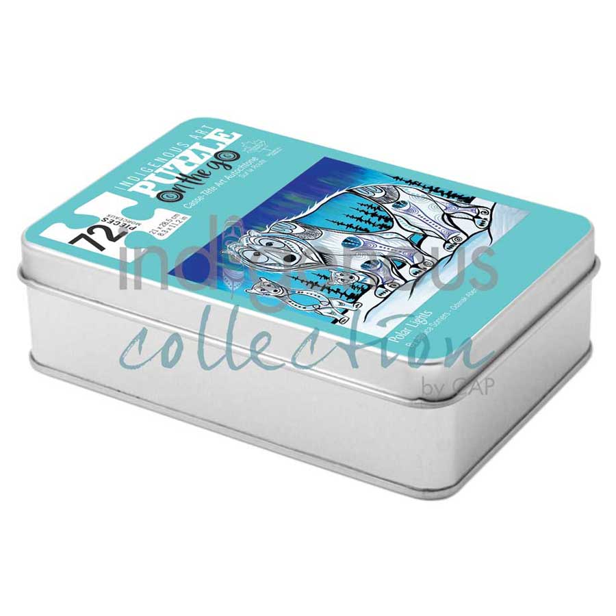 Polar Lights Puzzle - On The Go - 72 Pcs by artist Jessica Somers. Indigenous Collection.