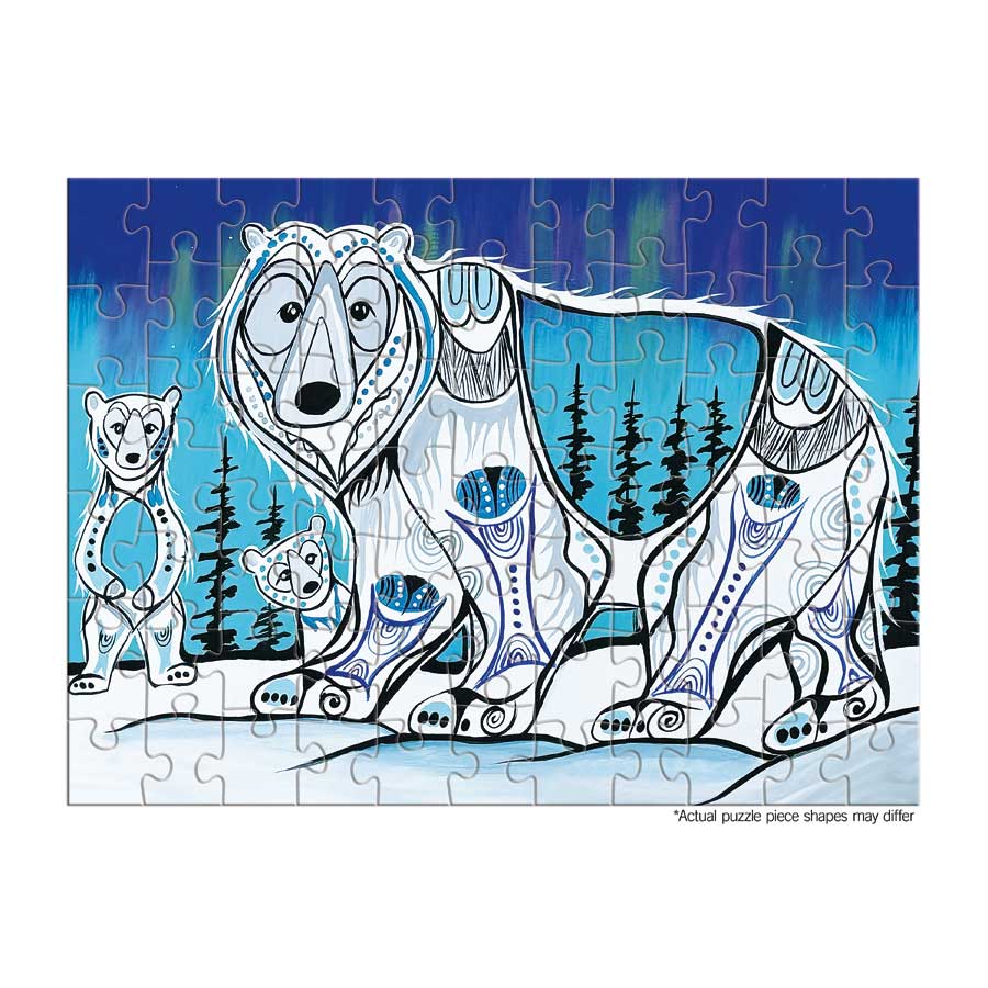 Polar Lights Puzzle - On The Go - 72 Pcs by artist Jessica Somers. Indigenous Collection.