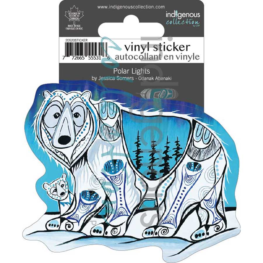 Polar Lights Vinyl Die-Cut Sticker by artist Jessica Somers