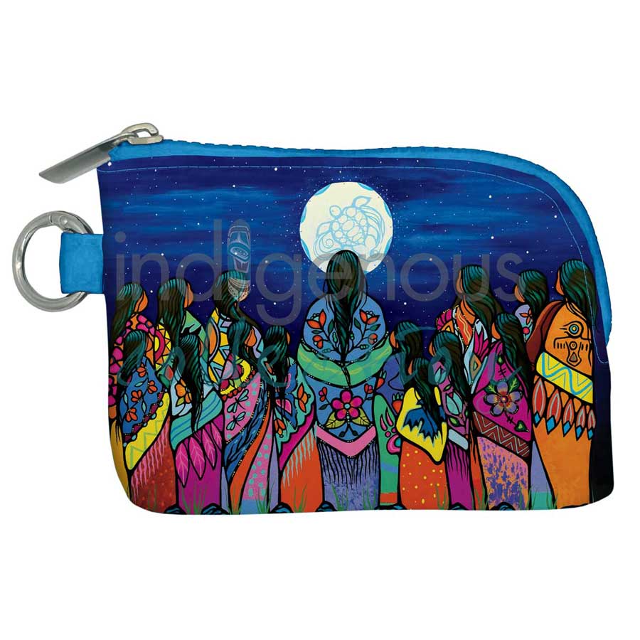 Full Moon Ceremony Pocket Wallet by artist Jackie Traverse. Indigenous Collection.