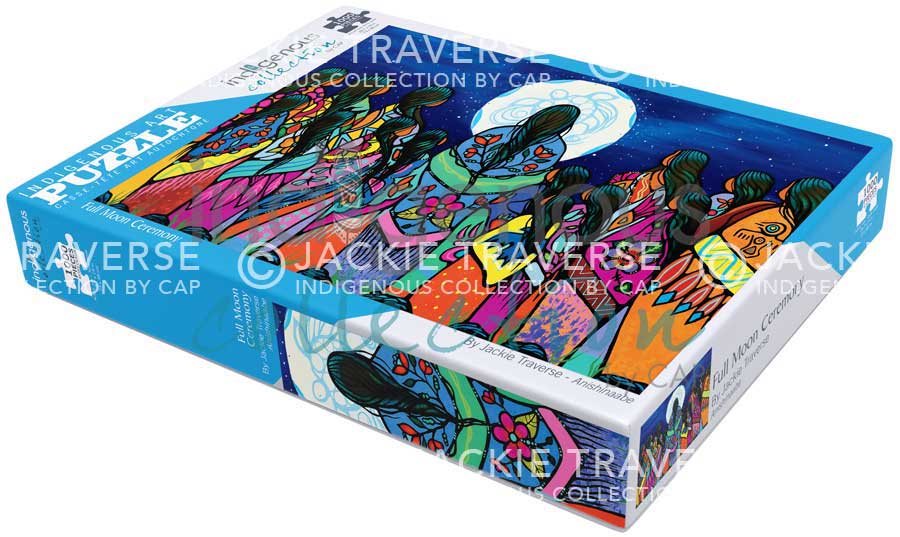 Full Moon Ceremony Puzzle - 1000 Pcs by artist Jackie Traverse. Indigenous Collection.