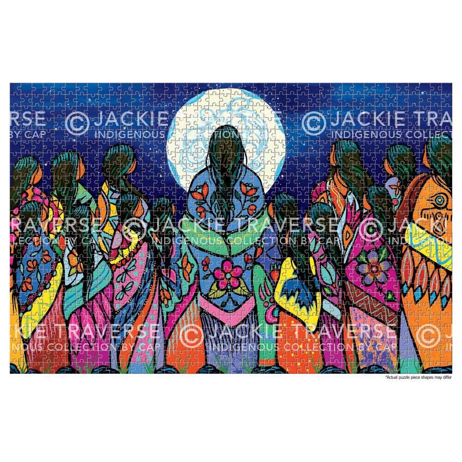 Full Moon Ceremony Puzzle - 1000 Pcs by artist Jackie Traverse. Indigenous Collection.
