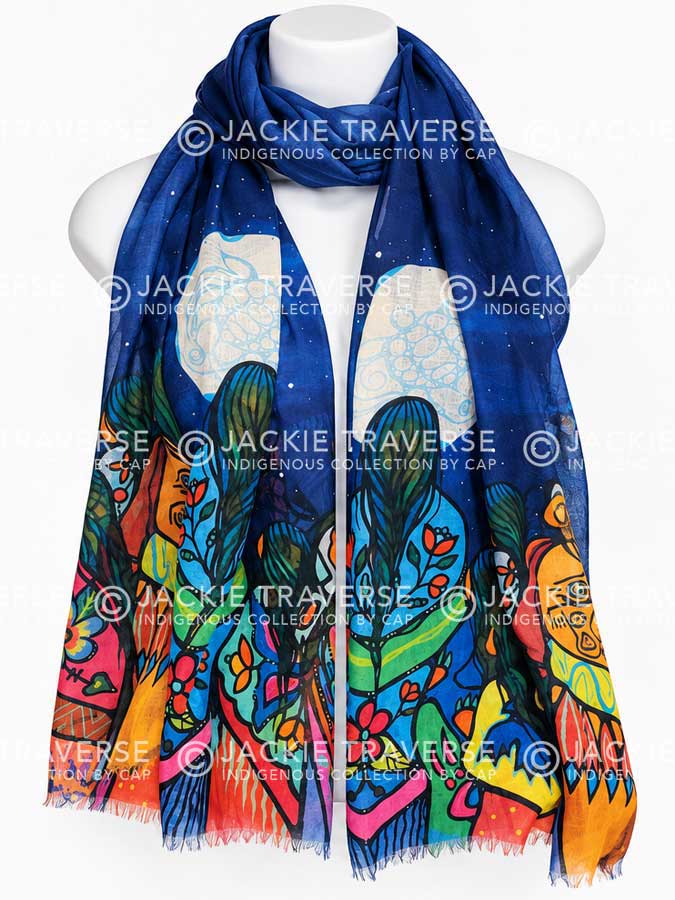 Full Moon Ceremony Eco Scarf by artist Jackie Traverse