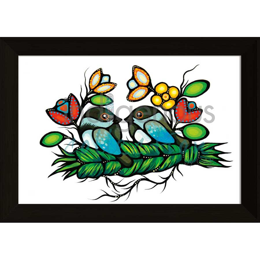 Chickadee Prayers by artist Jackie Traverse - Anishinaabe. Indigenous Collection