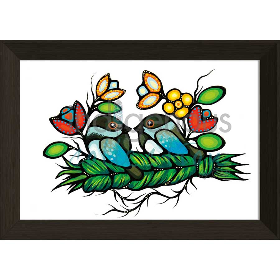 Chickadee Prayers by artist Jackie Traverse - Anishinaabe. Indigenous Collection
