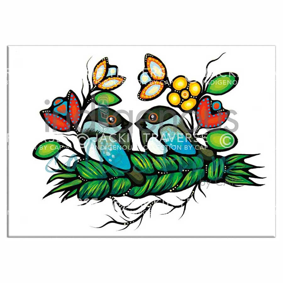 Chickadee Prayers Magnets by artist Jackie Traverse