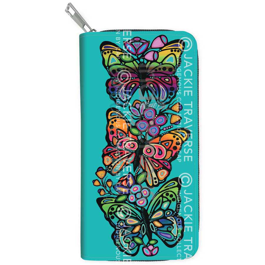 Memengwaak (Butterflies) Embossed Wallet by artist Jackie Traverse