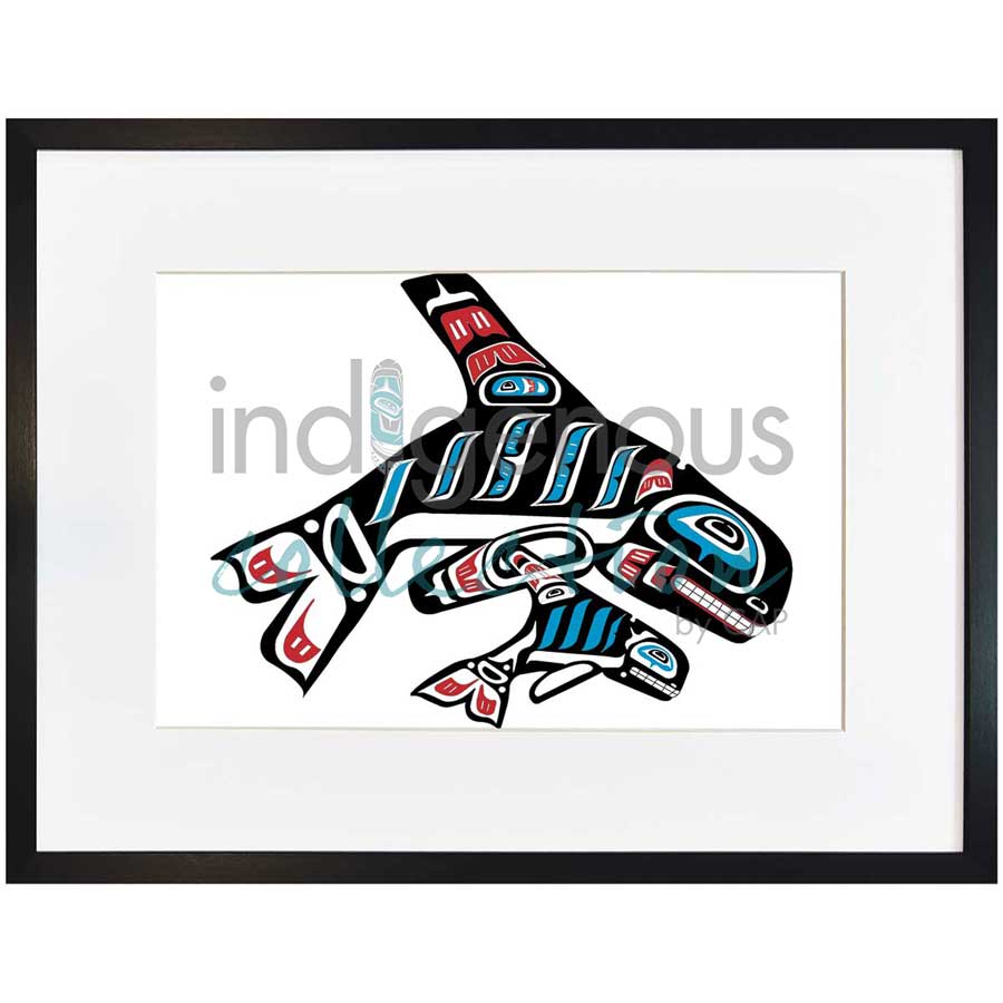 Orca and Baby by artist Shirley Babcock - Coast Salish/Kwakwaka'wakw. Indigenous Collection
