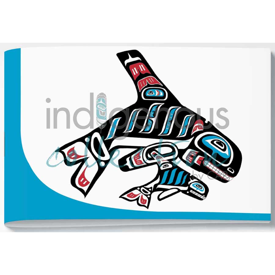Orca and Baby Signature Notebook by artist Shirley Babcock. Indigenous Collection.