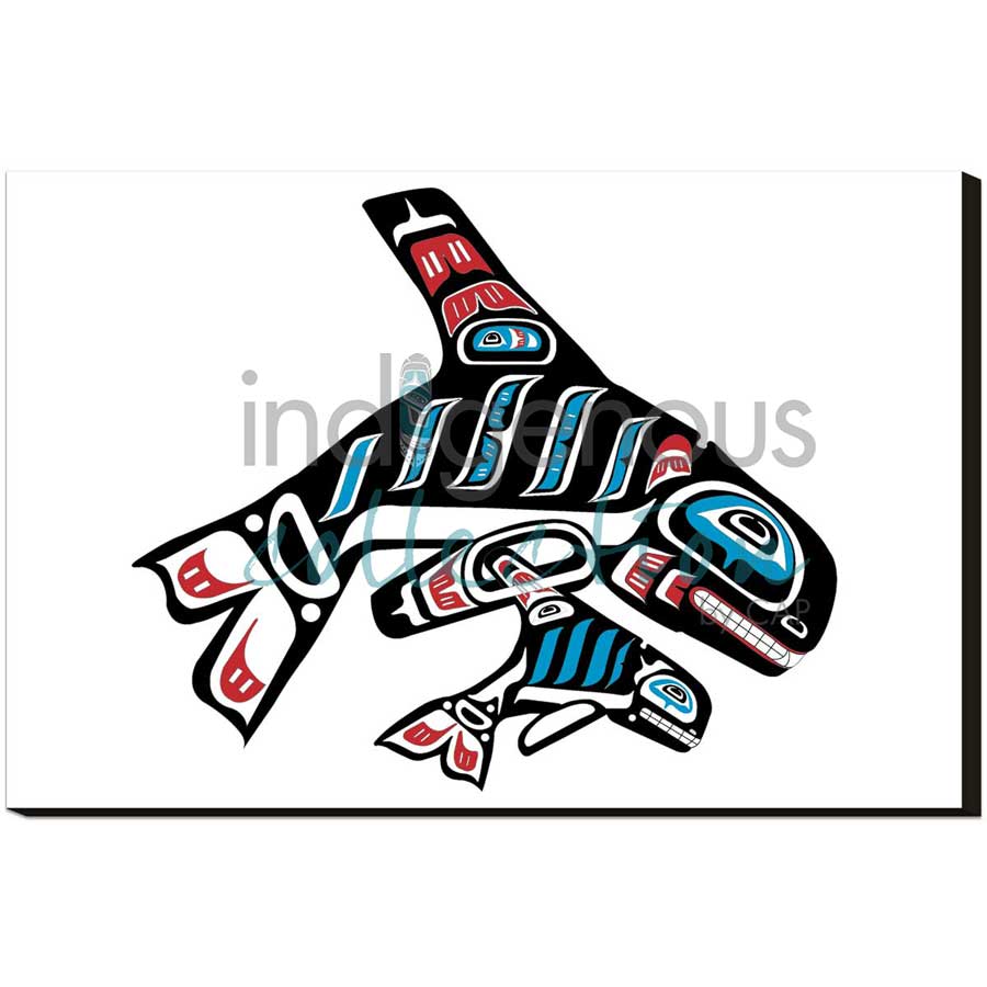 Orca and Baby by artist Shirley Babcock - Coast Salish/Kwakwaka'wakw. Indigenous Collection